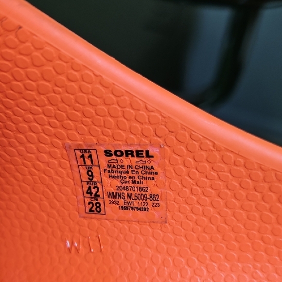Sorel Vibrant Orange Footwear Cushion Mens Platform Slip Ons - Picture 7 of 7